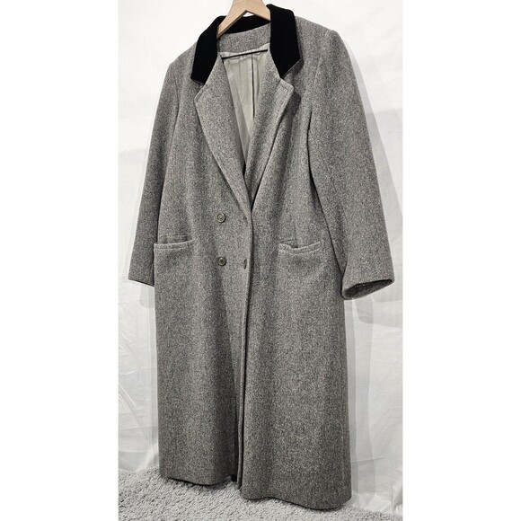 VTG Projections Long Wool Coat Gray Double Breasted Overcoat USA Union Women M/L - Picture 5 of 15